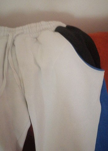 Gri Mavi Erkek Spor Eşofman Altı Velcro Detaylı boy  103 cm - Görsel 4