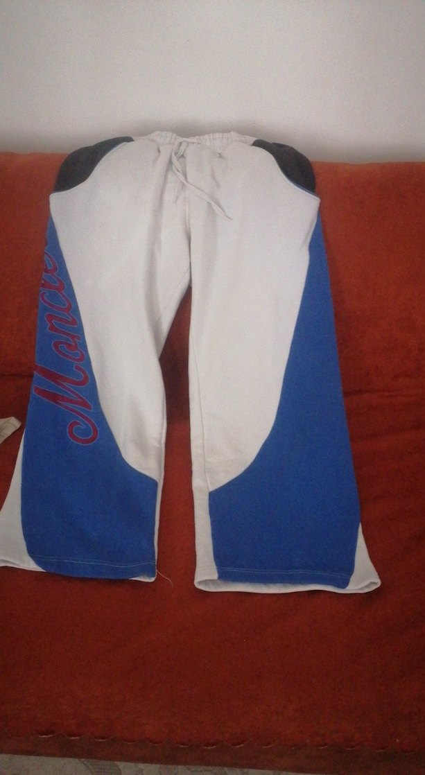 Gri Mavi Erkek Spor Eşofman Altı Velcro Detaylı boy  103 cm - Görsel 2