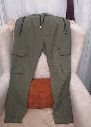 Kemerli Geniş Kesim Haki Kamuflaj Erkek Pantolon - Görsel 2