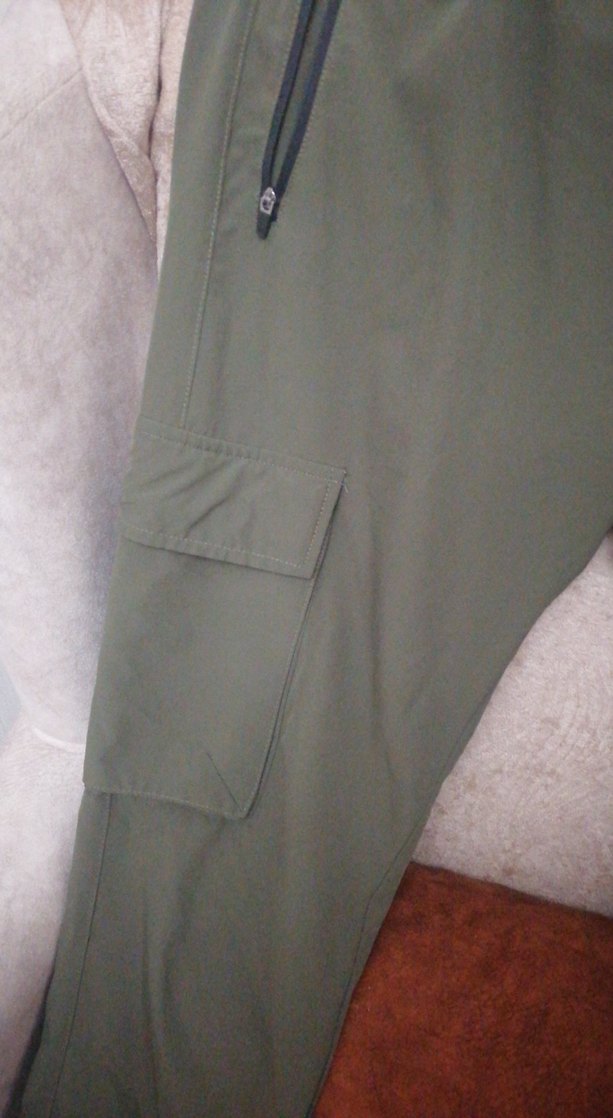 Kemerli Geniş Kesim Haki Kamuflaj Erkek Pantolon - Görsel 5