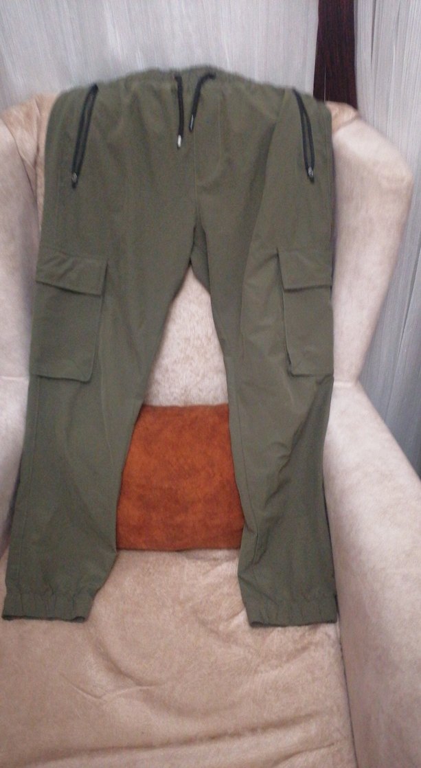 Kemerli Geniş Kesim Haki Kamuflaj Erkek Pantolon - Görsel 3