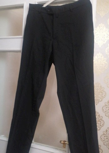 Düğmeli Siyah Erkek Ofis Pantolonu - Görsel 2