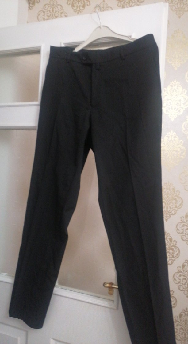 Düğmeli Siyah Erkek Ofis Pantolonu - Görsel 2