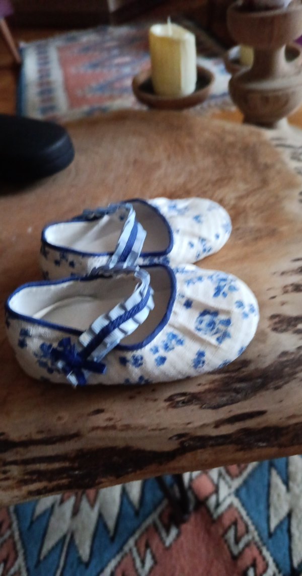 Kız Bebek Mavi Çiçekli Fırfırlı İlk Adım Ayakkabısı - Görsel 5