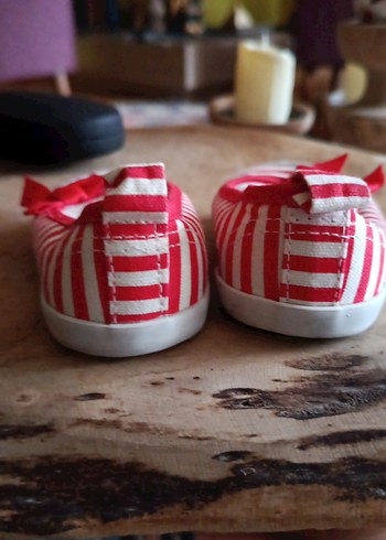 Kız Çocuk Kırmızı Çizgili Babet - Görsel 4