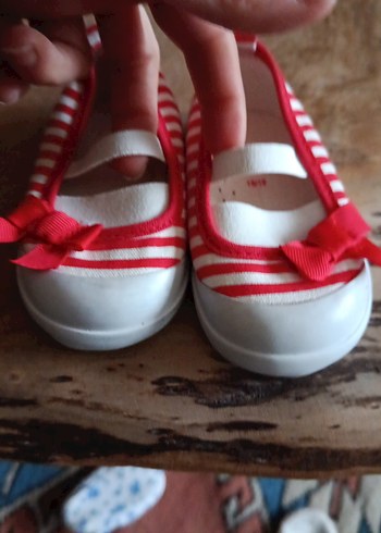 Kız Çocuk Kırmızı Çizgili Babet - Görsel 8