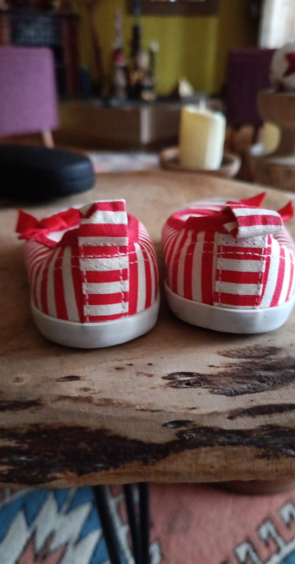 Kız Çocuk Kırmızı Çizgili Babet - Görsel 4