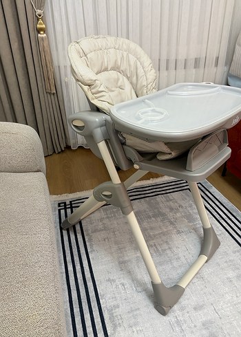 Beden Jote Beyaz-Gri Bebek Mama Sandalyesi