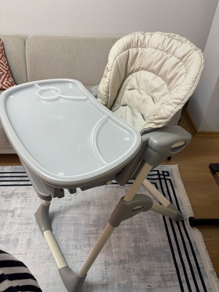 Jote Beyaz-Gri Bebek Mama Sandalyesi - Görsel 3