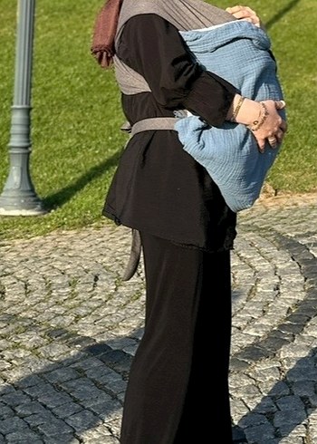 Antrasit gri Bebek Kanguru Sling - Görsel 3