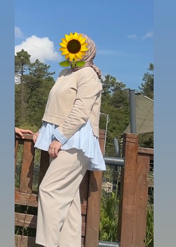 Kadın Camel Renkli Pamuklu ve gömlek detaylı  Dökümlü sweet - Görsel 3