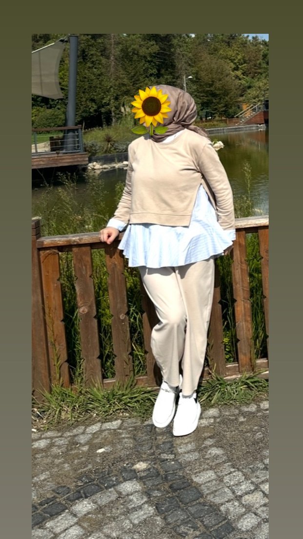 Kadın Camel Renkli Pamuklu ve gömlek detaylı  Dökümlü sweet - Görsel 2