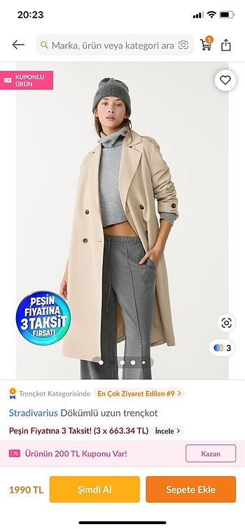 Stradivarius stradivarius krem trençkot