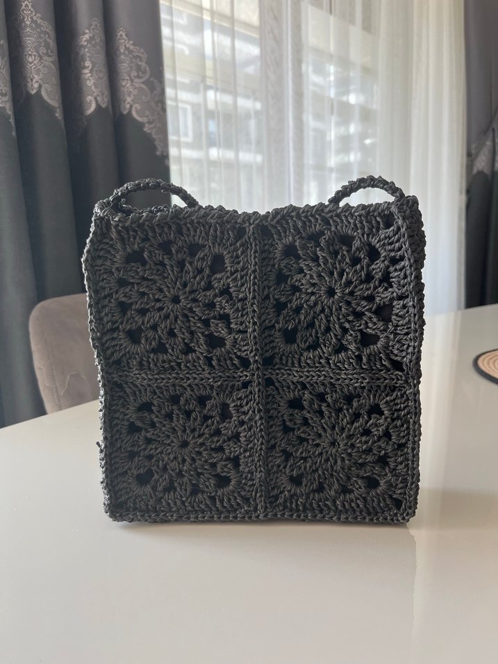 Bej Örgü Bohem Kadın Çanta - Görsel 2