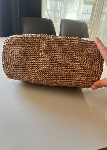 Bej Örgü Kadın Portföy Çanta - Görsel 3