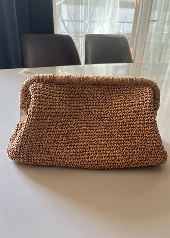 Bej Örgü Kadın Portföy Çanta - Görsel 2