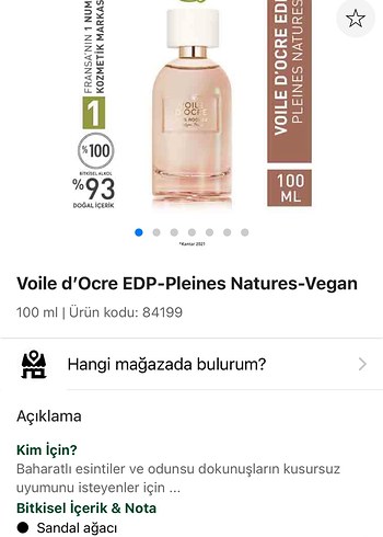 Yves Rocher Yves Rocher Voile D'Ocre Kadın Parfümü 100 ml