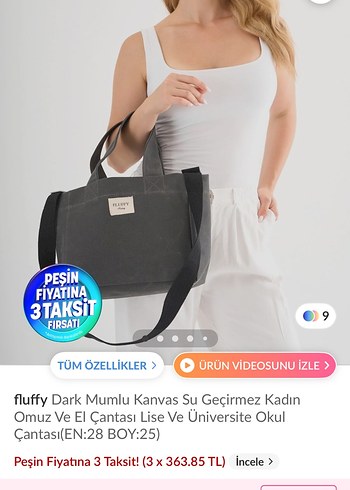 Diğer fluffy mumlu kanvas çanta dark