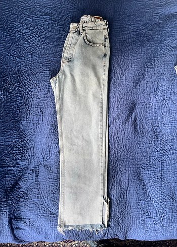 Düğmeli Mavi Kadın Jean - Görsel 2