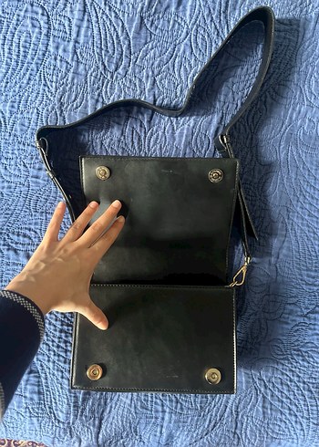 Klasik Siyah Deri Kadın Çanta - Görsel 3