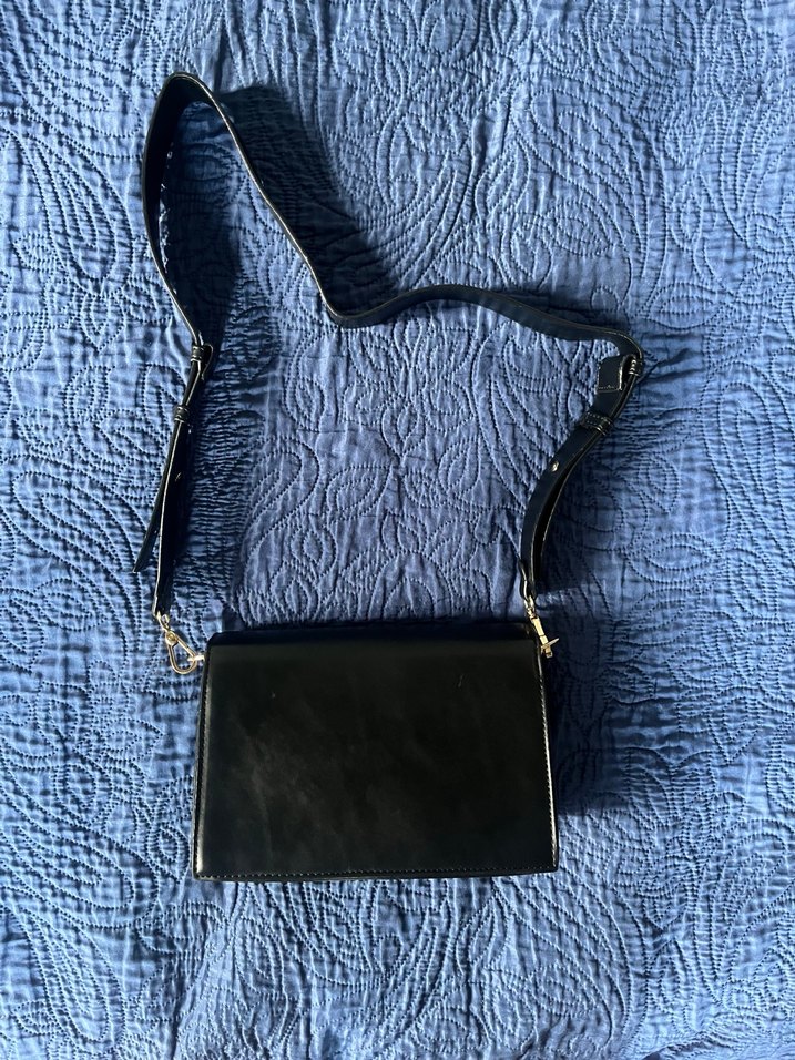 Klasik Siyah Deri Kadın Çanta - Görsel 2