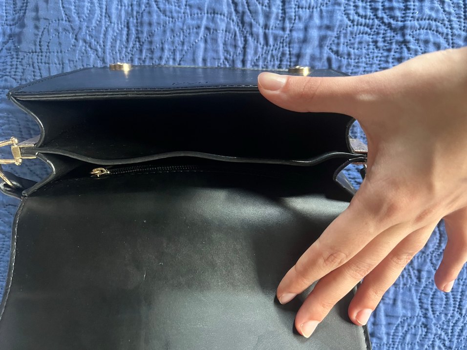 Klasik Siyah Deri Kadın Çanta - Görsel 4