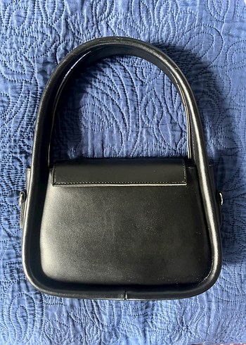 Siyah Deri Tokalı Kadın Çantası - Görsel 3