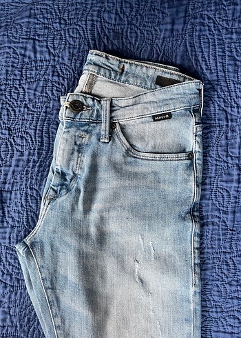 Gri Tonlu Mavi Regular Fit Denim Pantolon - Görsel 3
