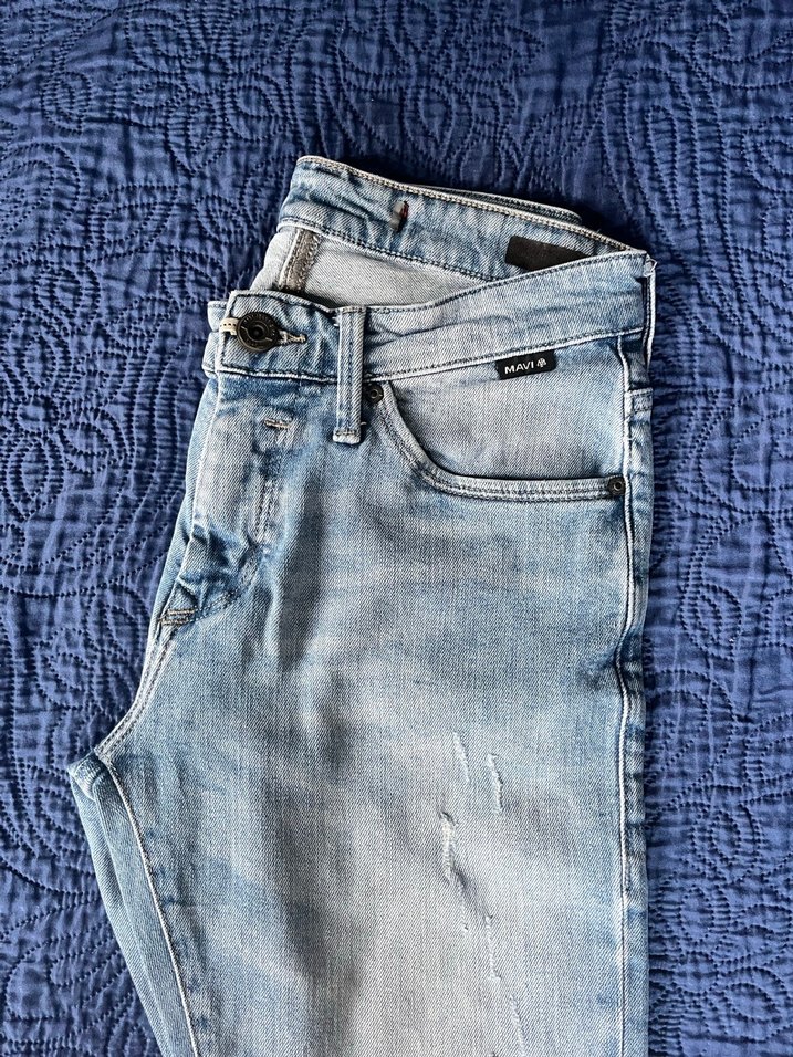 Gri Tonlu Mavi Regular Fit Denim Pantolon - Görsel 3