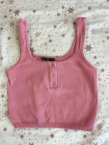 Dilvin crop açık pembe askılı