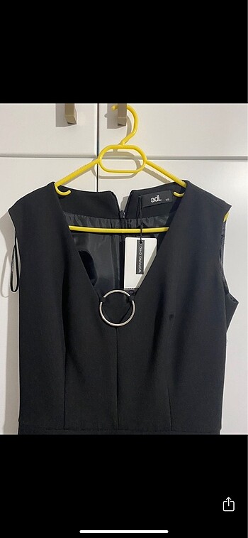 Siyah midi elbise - Görsel 3