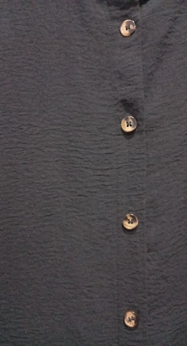 Düğmeli Siyah Keten Kadın Tunik 52 beden  ama 48 uyumlu - Görsel 2