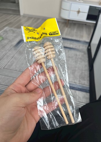 Bej Ahşap Bal Kaşığı Seti 2'li