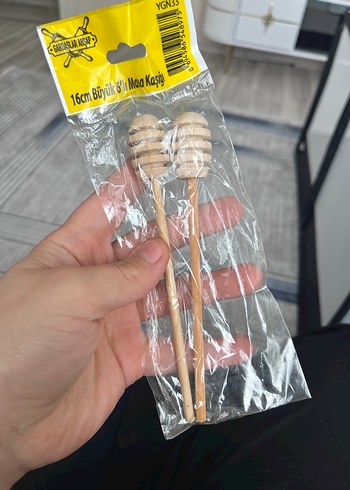 Paşabahçe Bej Ahşap Bal Kaşığı Seti 2'li