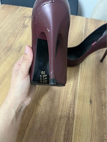 39 Beden Bordo topuklu ayakkabı