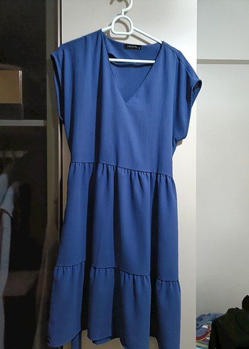 Mavi Midi Rahat Kadın Elbise - Görsel 2