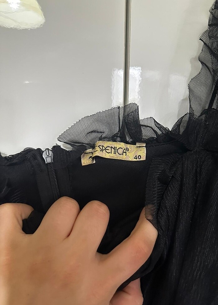 Siyah tüllü abiye - Görsel 5