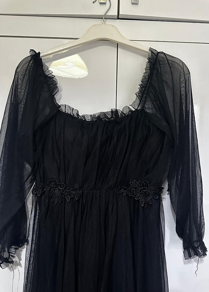 Siyah tüllü abiye - Görsel 4