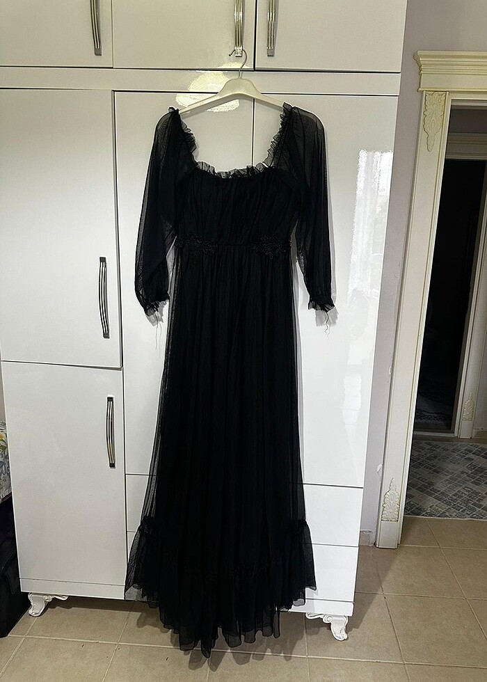 Siyah tüllü abiye - Görsel 2