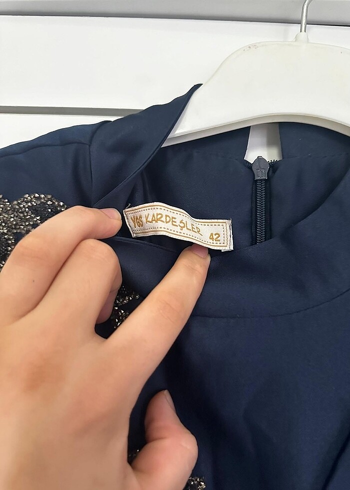 Lacivert taşlı abiye - Görsel 2