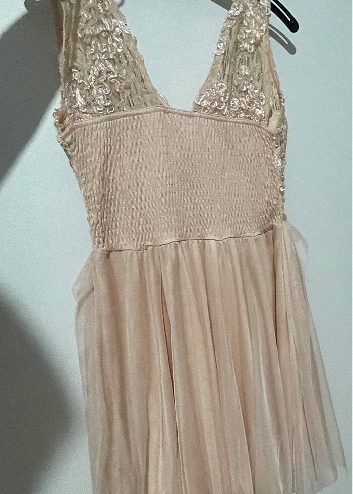 KREM ABİYE ELBİSE - Görsel 2