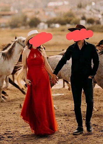 Diğer Kırmızı tül elbise