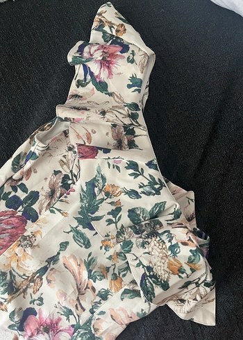 s Beden çeşitli Renk Çiçek Desenli Straplez Uzun Bohem Elbise