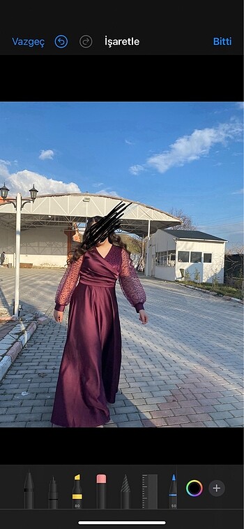 44 beden özel dikim bir kere giyilmiş abiye