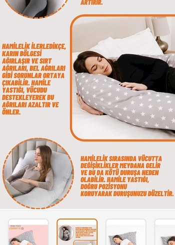 Beden Gri Desenli Hamile ve Emzirme Yastığı