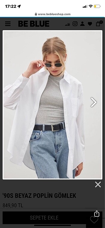 Be blue poplin beyaz gömlek
