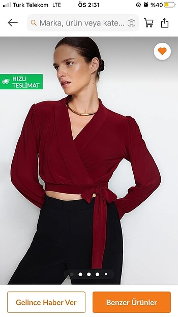 Bağlamalı crop bluz