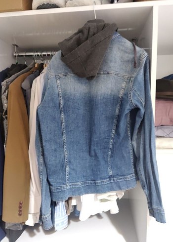 mavi erkek Kot Ceket - Görsel 5