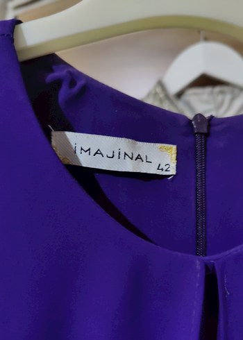 Mor Uzun Kollu Saten Salaş Elbise - Görsel 3