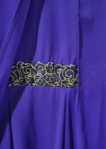 Mor Uzun Kollu Saten Salaş Elbise - Görsel 5